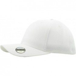 Baseball Caps Blank Stretch Mesh Back Cotton Twill Fitted Hat Spandex Headband - (Mesh Back) White - C5180K8CSOH $26.85