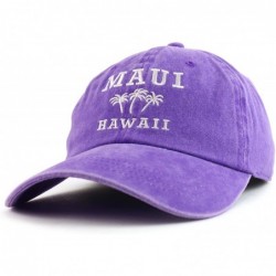 Baseball Caps Maui Hawaii with Palm Tree Embroidered Unstructured Baseball Cap - Purple - C018ZG3LW35 $22.58