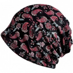 Skullies & Beanies Womens Slouchy Beanie Infinity Scarf Sleep Cap Hat for Hair Loss Cancer Chemo - 2 Pack Black+ White Cashew...