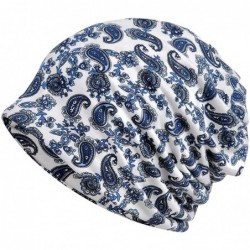 Skullies & Beanies Womens Slouchy Beanie Infinity Scarf Sleep Cap Hat for Hair Loss Cancer Chemo - 2 Pack Black+ White Cashew...