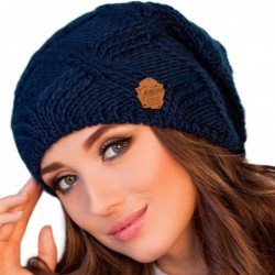 Skullies & Beanies Women - Warm Soft Fleece Knit Slouchy Beanie - Wool Winter Cap - Jeans - CB186HSM49C $20.94