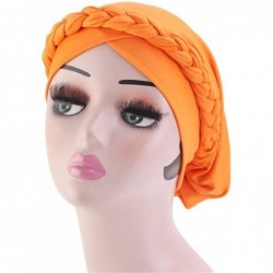 Skullies & Beanies Chemo Cancer Turbans Cap Twisted Braid Hair Cover Wrap Turban Headwear for Women - Single Braid a Wine - C...