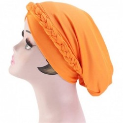 Skullies & Beanies Chemo Cancer Turbans Cap Twisted Braid Hair Cover Wrap Turban Headwear for Women - Single Braid a Wine - C...