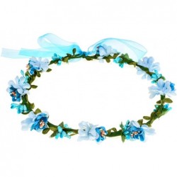 Headbands Women Boho Flower Headband Berry Floral Crown Hair Wreath Garland Halo - Blue - CP18EGMZO7G $18.90