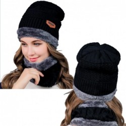 Skullies & Beanies Men's Winter Beanie Hat Mens Warm Hats Scarf Set Skull Thick Knit Cap Women - Coffee - C41887RL07U $14.56