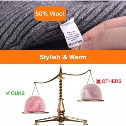 Skullies & Beanies 50% Wool Short Knit Fisherman Beanie for Men Women Winter Cuffed Hats - 2pcs(black+grey) - C3192G4HAG9 $14.35