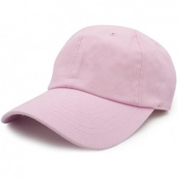 Baseball Caps Washed Cotton Dad Cap - Light Pink - CR18723LKLD $20.80