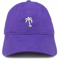 Baseball Caps Palm Tree Embroidered Soft Low Profile Adjustable Cotton Cap - Purple - CG185HTMSY2 $23.99