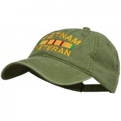 Baseball Caps Vietnam Veteran Embroidered Pigment Dyed Brass Buckle Cap - Olive - CG11P5I7HS7 $31.48