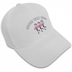 Baseball Caps Custom Baseball Cap Pink Flamingos Embroidery Acrylic Dad Hats for Men & Women - White - CD18SDKCWQS $26.99