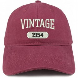 Baseball Caps Vintage 1954 Embroidered 66th Birthday Relaxed Fitting Cotton Cap - Maroon - C7180ZG4O2X $34.29