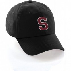 Baseball Caps Customized Letter Intial Baseball Hat A to Z Team Colors- Black Cap White Red - Letter S - CH18ET5W4Q6 $30.39
