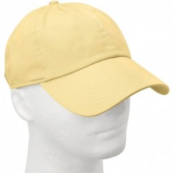 Baseball Caps 12-Pack Wholesale Classic Baseball Cap 100% Cotton Soft Adjustable Size - Light Yellow - C618E6LKT8A $63.94