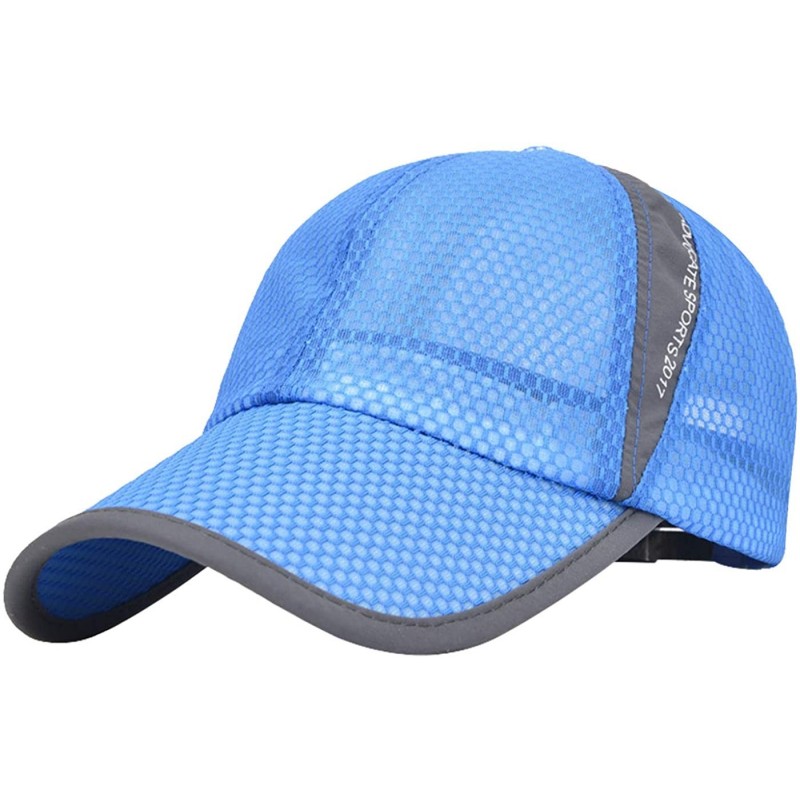 Baseball Caps Men's Summer Outdoor Sport Baseball Cap Mesh Hat Running Visor Sun Caps - Royal Blue-2 - CZ18RQ7D4C2 $19.01