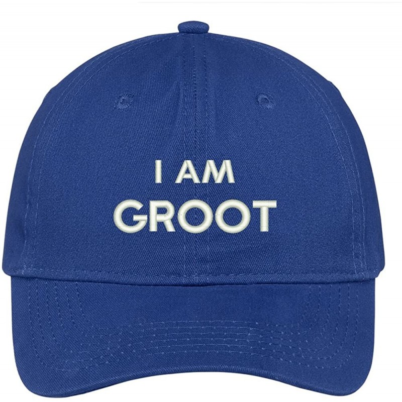 Baseball Caps I Am Groot Embroidered Soft Low Profile Adjustable Cotton Cap - Royal - CS12O2G36IH $32.17