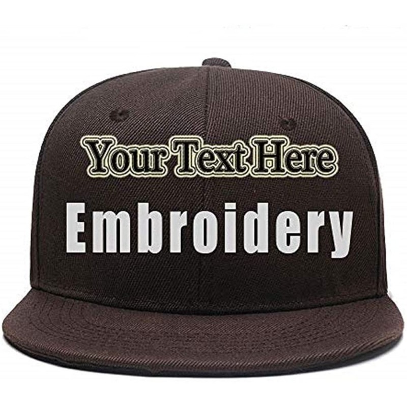 Baseball Caps Custom Embroidered Hat-Personalized Hat-Trucker Cap-Adjustable Dad Cap Add Text(Black) - Brown - C318H9ACURX $2...