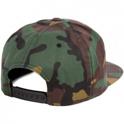 Baseball Caps Yupoong Premium Classic Snapback Hat - Flat Brim- Adjustable Ballcap w/Hat Liner - Green Camo - CU18GYZDA3I $21.92