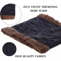 Skullies & Beanies Winter Knit Beanie Hat Scarf Set 2PCS Cap Neck Warmer Cold Weather Gift Set for Men - Blue - CW18ZUHTZ6W $...