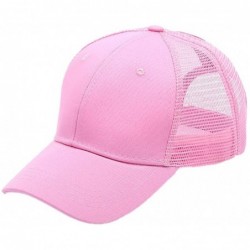 Baseball Caps Ponycap Messy High Bun Ponytail Adjustable Mesh Trucker Baseball Cap Hat for Women - Pink - CK18M0907AT $17.37