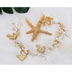 Headbands Women's Girl's Starfish Handband Gold Crystal Jewelry Crown Bridal Wedding Hair Accessories - Gold_Hair Head - CH18...