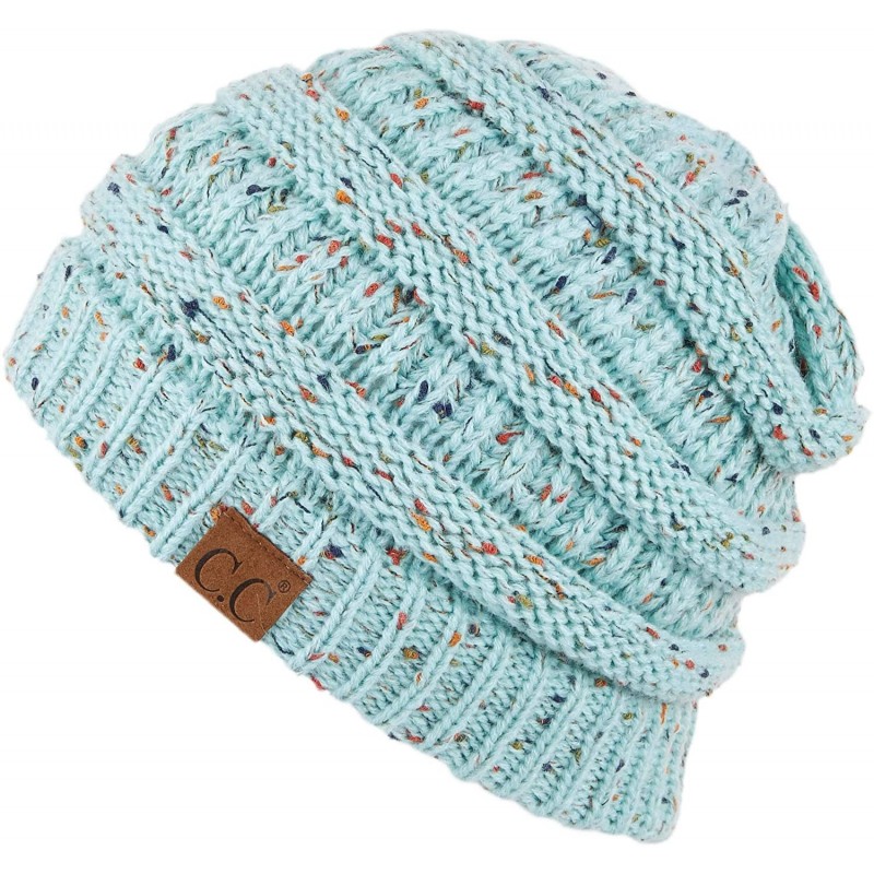 Skullies & Beanies Exclusives Unisex Ribbed Confetti Knit Beanie (HAT-33) - Mint - CF189KY54G8 $24.00