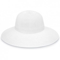 Sun Hats Women's Victoria Diva Sun Hat- Packable Straw Hat - White - CY115SDKC59 $80.62