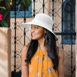 Sun Hats Women's Victoria Diva Sun Hat- Packable Straw Hat - White - CY115SDKC59 $57.44