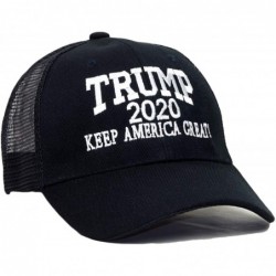 Baseball Caps Trump 2020 Keep America Great Embroidery Campaign Hat USA Baseball Cap - Mesh- Black - CY18OYQL3L3 $23.04