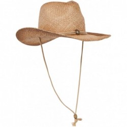Cowboy Hats Outback Tea Stained Raffia Straw Hat - Natural Tea - CY111GHV9PD $32.63