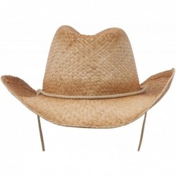 Cowboy Hats Outback Tea Stained Raffia Straw Hat - Natural Tea - CY111GHV9PD $26.45