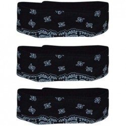 Headbands Headbands for Women Sweat Wicking Scarf Bandana Elastic Workout Headband Wrap Pack - 3 pack black sweatbands - CT18...