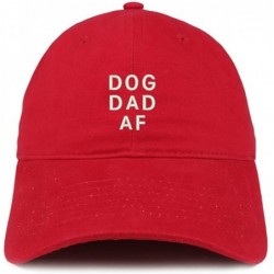 Baseball Caps Dog Dad AF Embroidered Soft Cotton Dad Hat - Red - CK18EYTZ09R $33.26