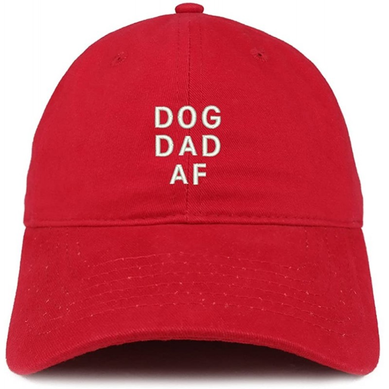 Baseball Caps Dog Dad AF Embroidered Soft Cotton Dad Hat - Red - CK18EYTZ09R $34.13
