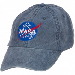 Baseball Caps NASA Insignia Embroidered Washed Cap - Navy - C9127A78VYX $23.00