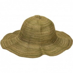Sun Hats Green Sun Lily Foldable Beach Hat w/ Small Wristlet Tote Bag - CP118KZVVJN $36.41