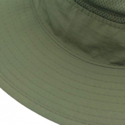 Sun Hats Outdoor Mesh Boonie Hat Outdoor UPF 50+ Wide Brim Sun Hat Windproof Fishing Hats - Army Green - CW18TA5OOGK $18.71