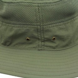 Sun Hats Outdoor Mesh Boonie Hat Outdoor UPF 50+ Wide Brim Sun Hat Windproof Fishing Hats - Army Green - CW18TA5OOGK $18.71