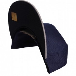 Baseball Caps Classic Flat Bill Visor Blank Snapback Hat Cap with Adjustable Snaps - Navy-gray - CK1863TEKKI $14.86