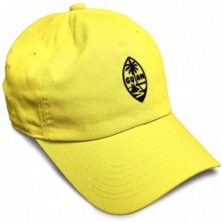 Baseball Caps Custom Soft Baseball Cap Seal of Guam Embroidery Cotton Dad Hats for Men & Women - Yellow - C718TIHZ922 $19.14