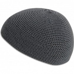 Skullies & Beanies Premium Hand Knit Kufi Style Skullcap Beanie - Gray - CM18AAAYXGI $33.74