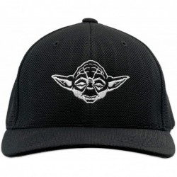 Baseball Caps SW Yoda Flexfit Adult Cool & Dry Piqué Mesh Cap Hat - Black - CH18OXYS440 $47.54
