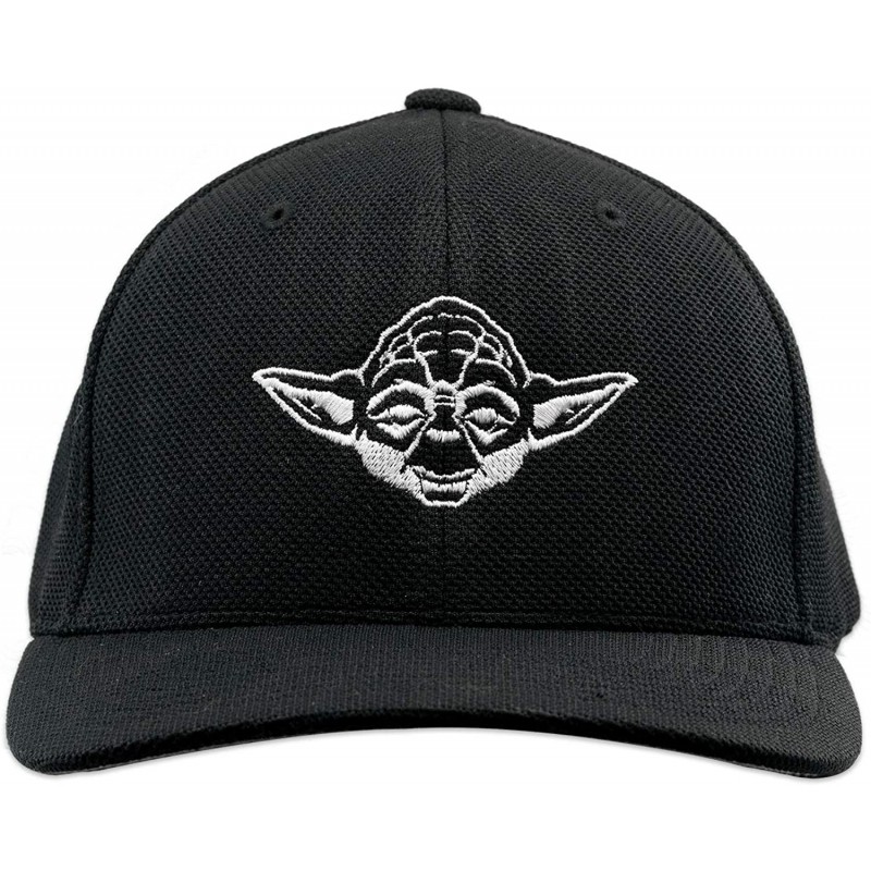 Baseball Caps SW Yoda Flexfit Adult Cool & Dry Piqué Mesh Cap Hat - Black - CH18OXYS440 $32.62