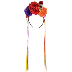 Headbands Day of The Dead Headband Costume Rose Flower Crown Mexican Headpiece BC40 - Multicolored Crown - CK18CU3KOWN $18.71