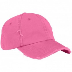 Baseball Caps Men's Distressed Cap - True Pink - CP11QDS8DV3 $18.66
