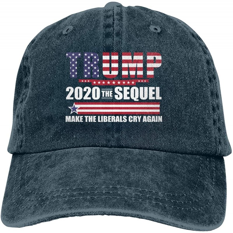 Baseball Caps Trump 2020 The Sequel Make Liberals Cry Again Unisex Vintage Baseball Cap - Navy - CE196YDR0G7 $17.13