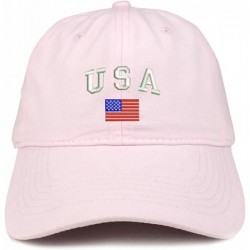Baseball Caps American Flag and USA Embroidered Dad Hat Patriotic Cap - Light Pink - C0185HQSZO8 $36.94