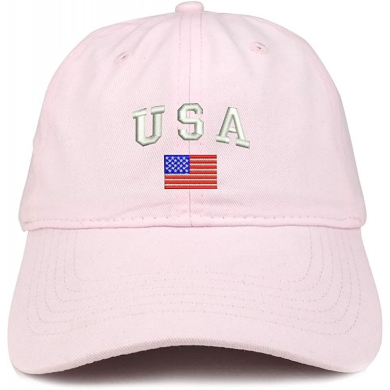 Baseball Caps American Flag and USA Embroidered Dad Hat Patriotic Cap - Light Pink - C0185HQSZO8 $25.68