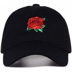 Baseball Caps Rose Embroidered Baseball Cap Adjustable Daddy Cap Men and Women Fashion Hip Hop Outdoor Sports Sun Hat - White...
