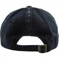 Baseball Caps Eagle and Free Spirit Distressed Baseball Cap Dad Hat Adjustable Unisex Fashion - (1.2) Black Eagle Denim - CR1...