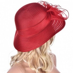 Sun Hats Womens Kentucky Derby Floral Wide Brim Church Dress Sun Hat A323 - Red - C012EEHXKYT $20.49